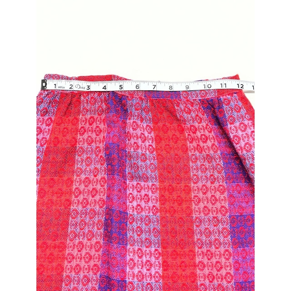 Vintage Brattle Square Multicolor Women's 70s Boho Checkered Maxi Skirt‎ Size 10 - Picture 7 of 8